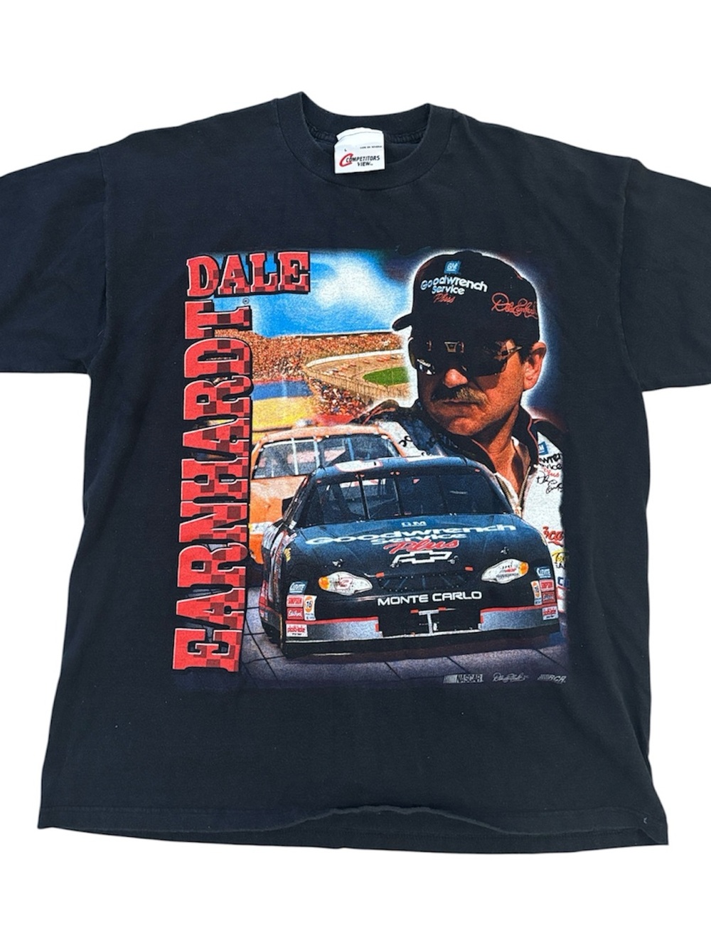 Vintage Dale Earnhardt Shirt Mens Large Black NASCAR 2000 Competitors View Tee